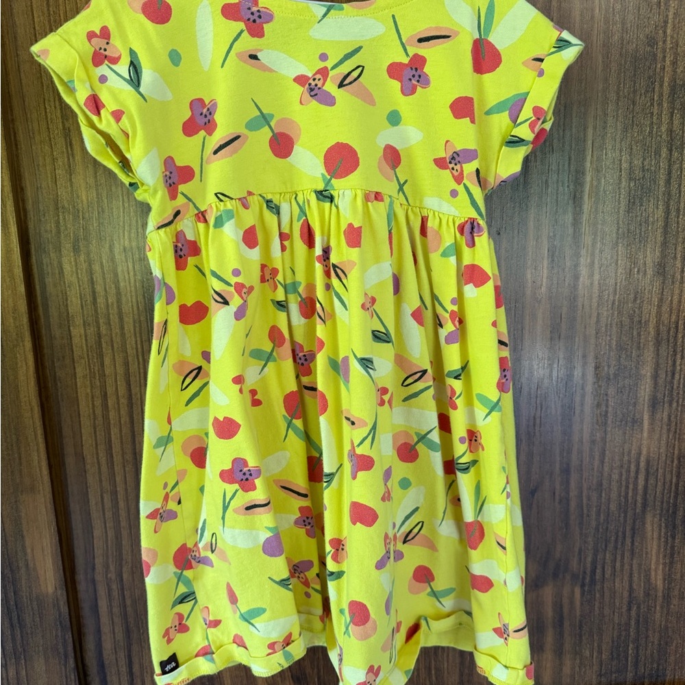 Tea Collection Yellow Red Flutter Sleeve Sundress